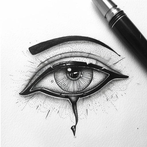 Vintage style Eye of Horus tattoo drawing