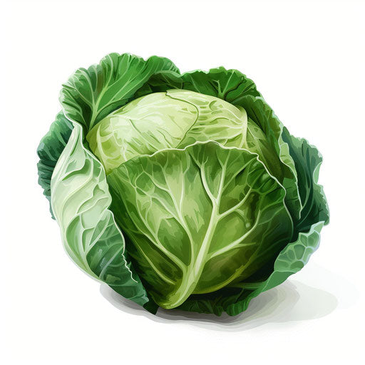 Cabbage clipart in a photo realistic style on white background
