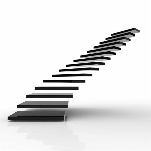Minimalist style stairs clipart, on white background