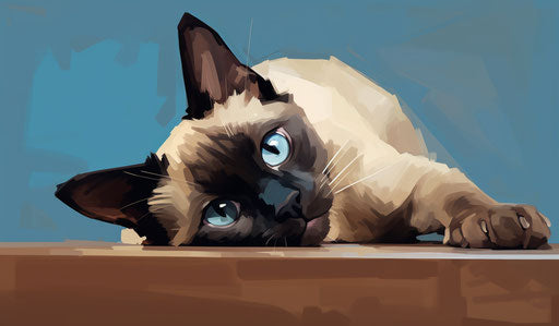 Siamese cat with expressive body language