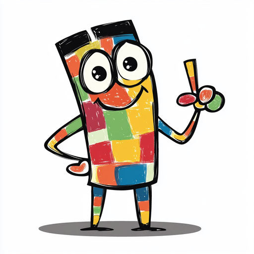 Humorous caricature of a stick figure with human characteristics