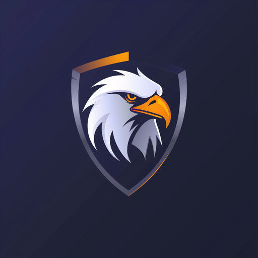 Professional eagle logo with shield icon on dark blue background, conveys trustworthiness