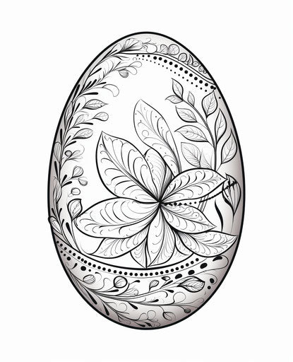Egg coloring page with details, in ornate style 25:31