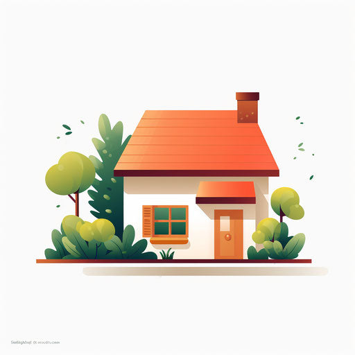 House clipart png in the style of Minimalist, on white background