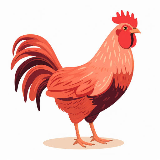 Minimalist hen clipart on white background