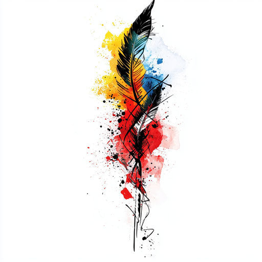 Arm tattoos for men with watercolor splashes