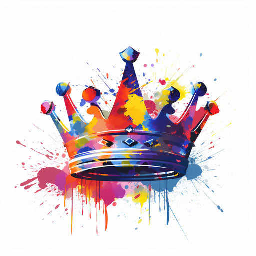 Vector crown in the style of Impressionistic Art on white background