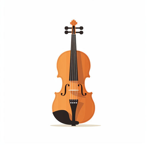 Minimalist style violin clipart on white background