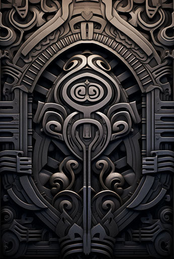 Old Polynesian tattoo in minimalist style