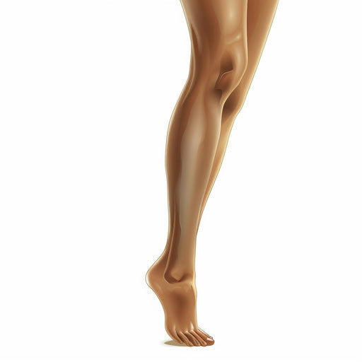 Realistic leg illustration on flat white background