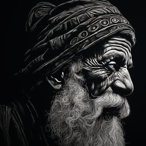 Black Scratchboard Art for WhatsApp Profile 1:1
