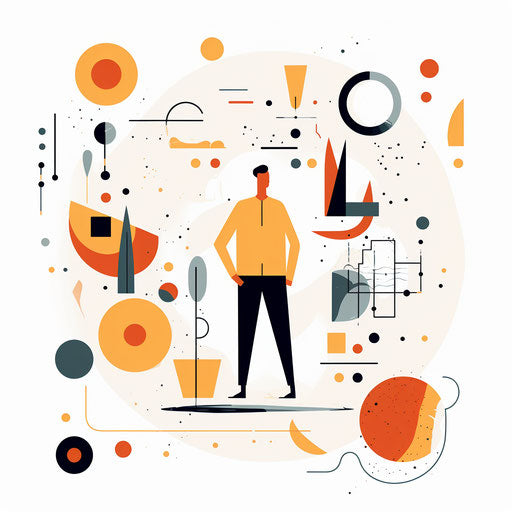 Creative clipart in the Minimalist style, on white background