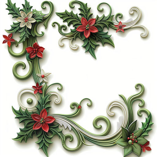 Realistic Christmas border clipart on flat white background
