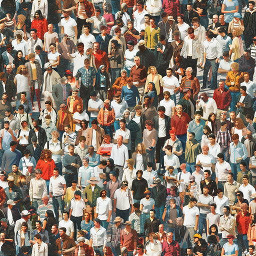 Crowd clipart in a photorealistic style on flat white background