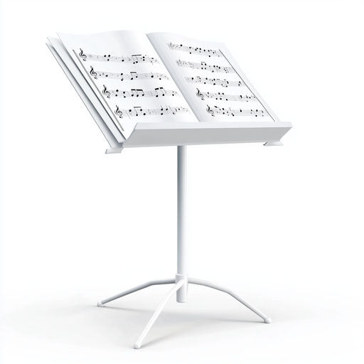 3D Music Stand on flat white background, isolated clipart