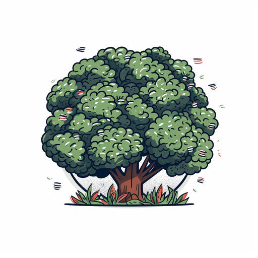 Minimalist style bush illustration on white background