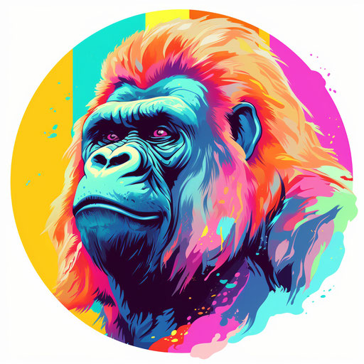 Gorilla clipart in Pastel Colors Art style
