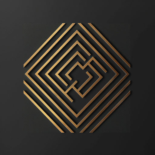Best logo design with geometric patterns and elegant lines, in black and gold