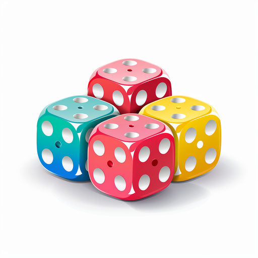 Minimalist style dice clipart on white background