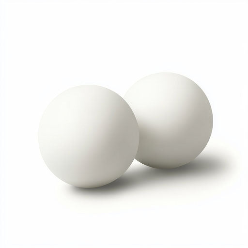 3D Ping Pong Balls on flat white background, isolated clipart
