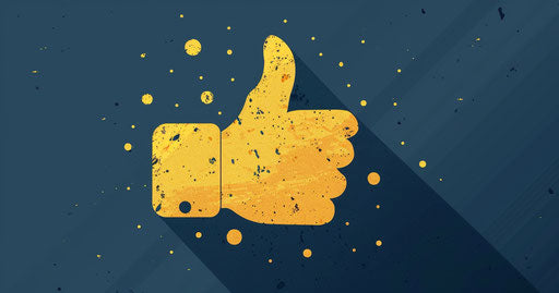 Flat illustration of a 'like' icon in captivating style