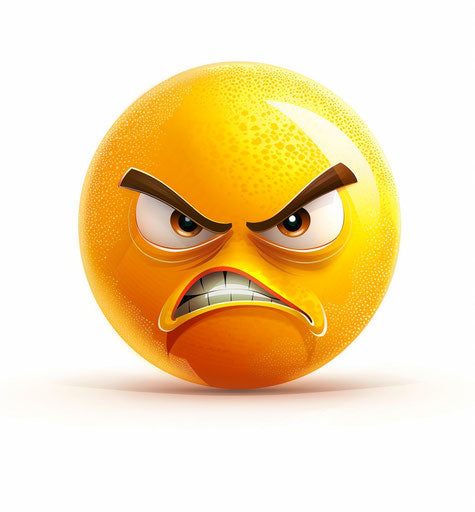 Angry yellow face in viennese style