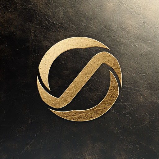 Sophisticated digital marketing logo with monogram design and gold foil background