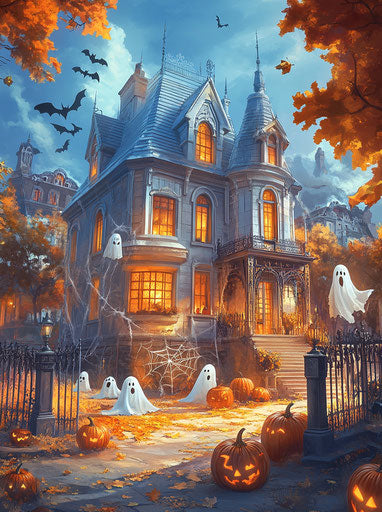 Haunted house for Halloween: Kinkade-style puzzle