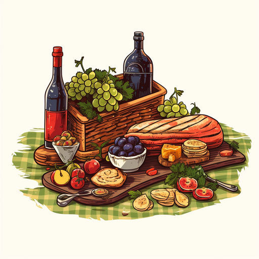 Picnic in the style of Chiaroscuro Art