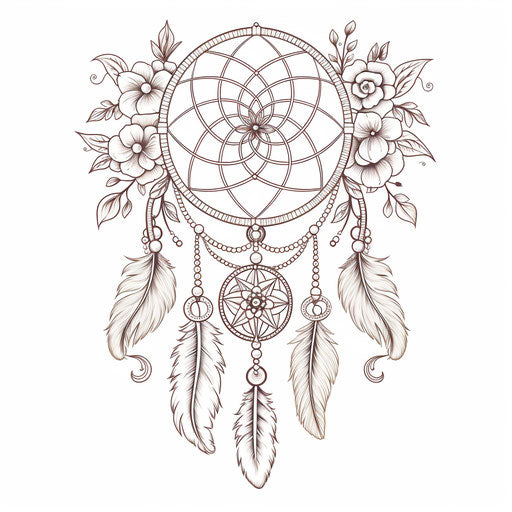 Traditional dream catcher in black and white