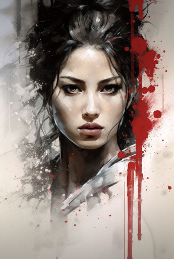 Canvas art in light gray and red, urban-inspired