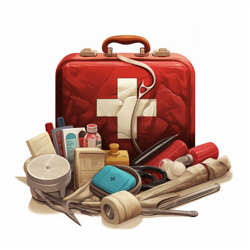 First aid clipart in the style of Chiaroscuro Art