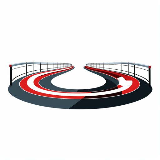 Race track illustration in minimalist style, on white background