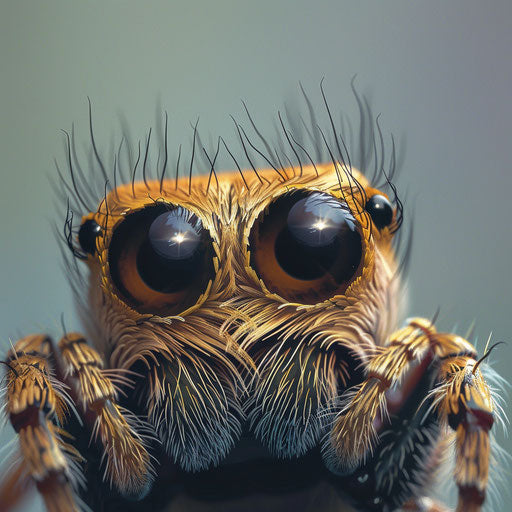 Adorable spider with big eyes, in the style of Elke Vogelsang