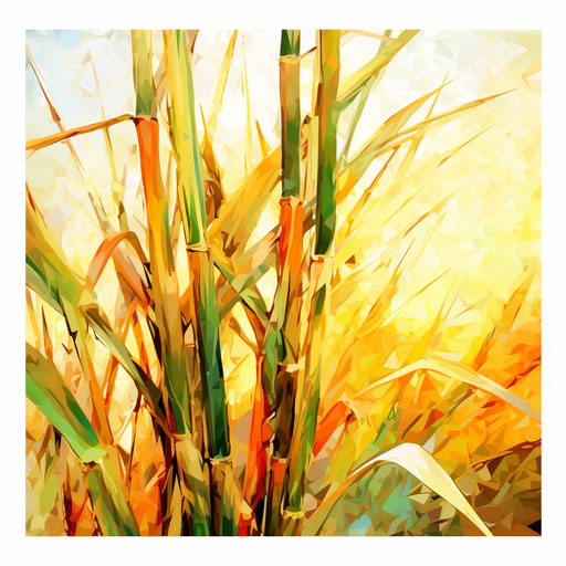Sugarcane illustration in the style of Impressionistic Art