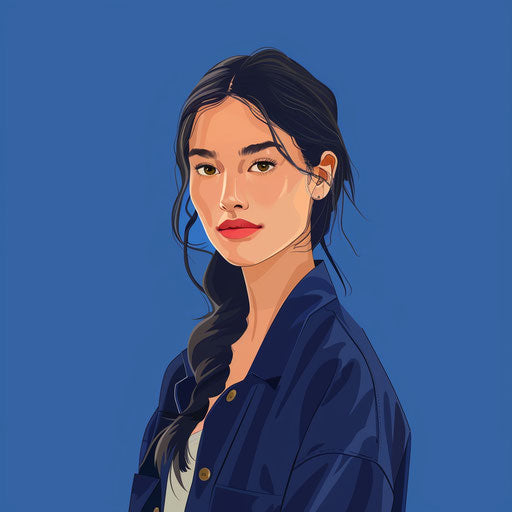 Realistic principal clipart shining on flat royal blue background