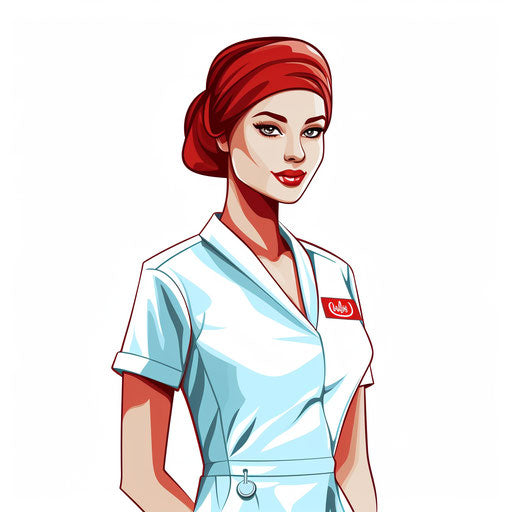 Minimalist nurse clipart on white background