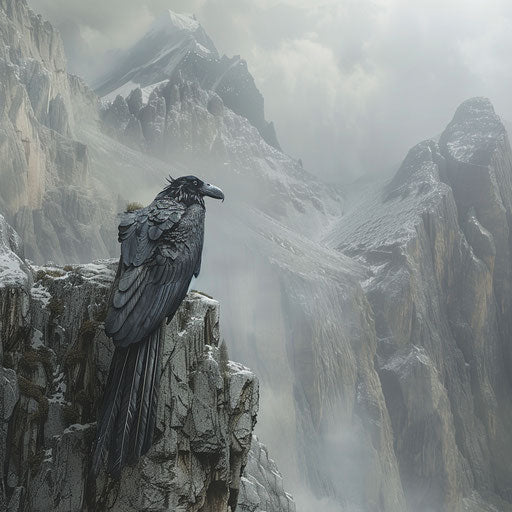 Condor in a fantastical mountain setting