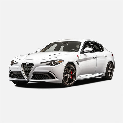 Classic White Background Giulia Quadrifoglio Alfa Romeo