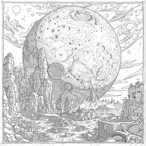 Heroic moon in an epic adventure scene