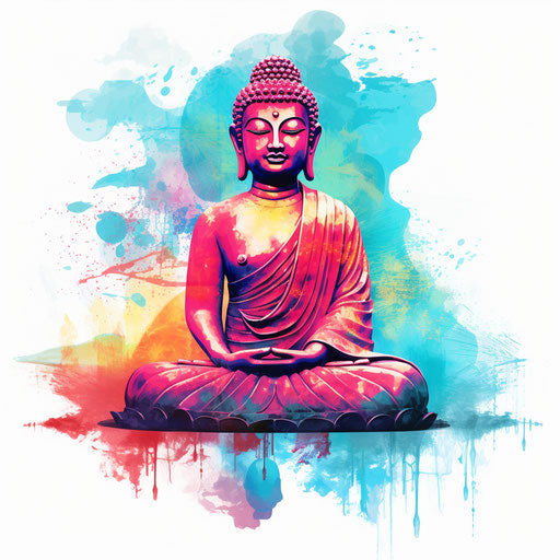 Buddha in meditation, abstract coloring sketch