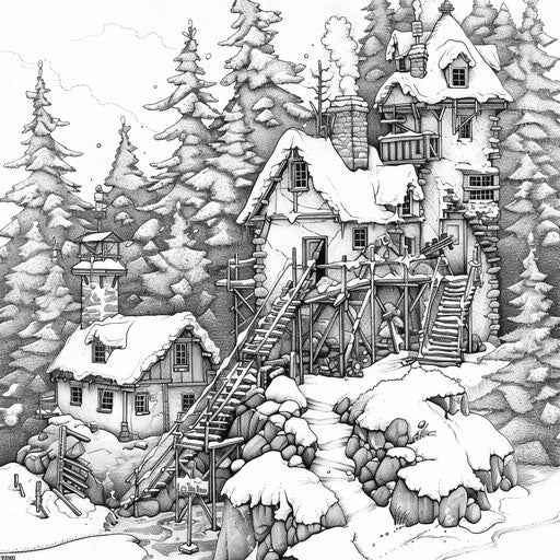 Printable Construction Coloring Page Art