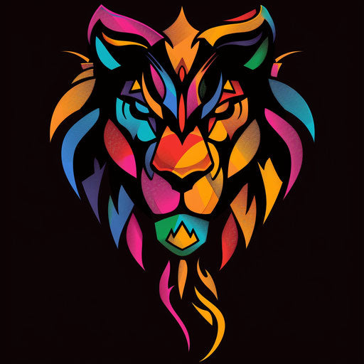 Dynamic tattoo sketch of a Hakuna Matata symbol in a flat clipart style with bold colors