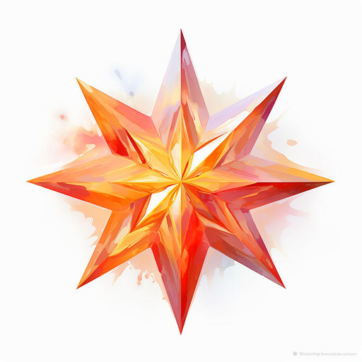 Christmas star clipart in the style of Impressionistic Art, on a white background