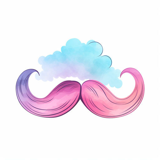 Mustache illustration in the style of Pastel Colors Art