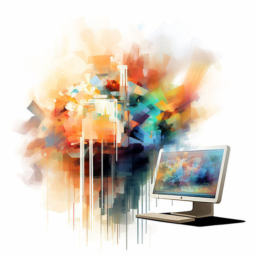 Technology clipart in the style of impressionistic art