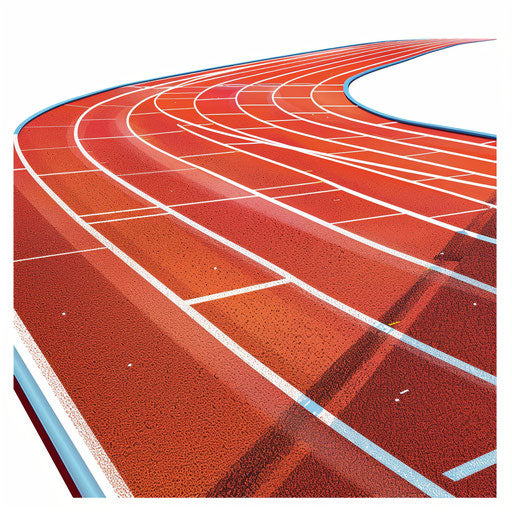 Track and field clipart in photo realistic style on flat white