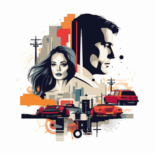 Movie clipart in the Minimalist style, on white background