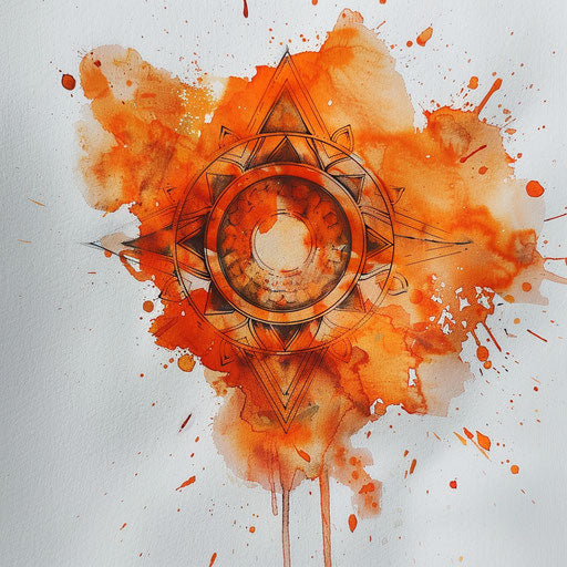 Watercolor Sacral Chakra tattoo design