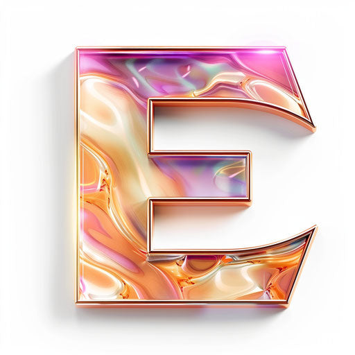 Photo realistic style clipart of letter 'e' on flat white background